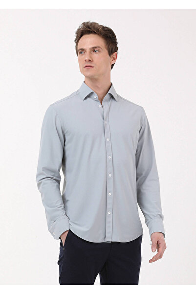 Ramsey Gray Plain Regular Fit Woven Classic Shirt
