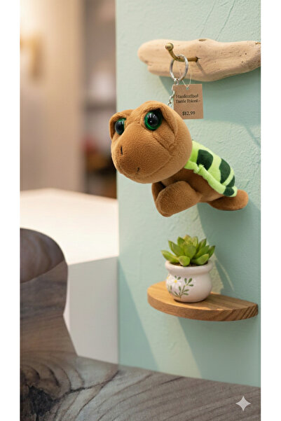 Şirin Sevimli Büyük Gözlü Peluş Kaplumbağa Anahtarlık - Çanta Aksesuarı Hediy...