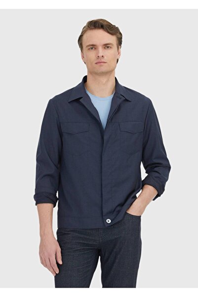 Ramsey Navy Blue Shirt Jacket