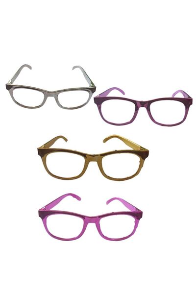 partidolu Camsız 4 Renk Clark Kent Model Parti Gözlüğü 4 Adet retro