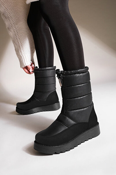 Marjin Дамски ботуши за сняг Дебела назъбена козина вътрешна подметка Преден ...