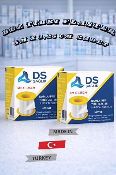 DS Sağlık ipek tıbbi Tıbbi Flaster spor eklem bandaj 5m*1,25cm 2 adet