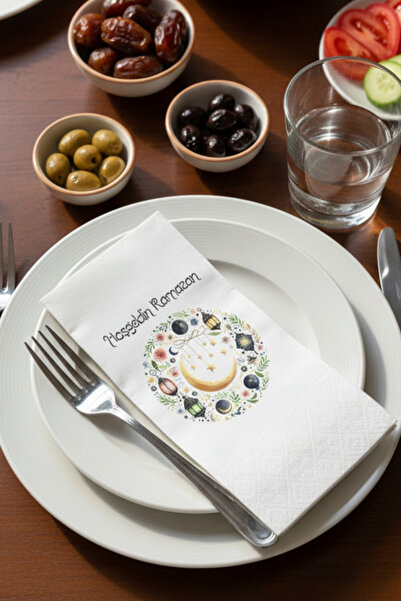 SUFFRA Hoşgeldin Ramazan Desenli 16'lı Çift Katlı Lüks Kağıt Peçete