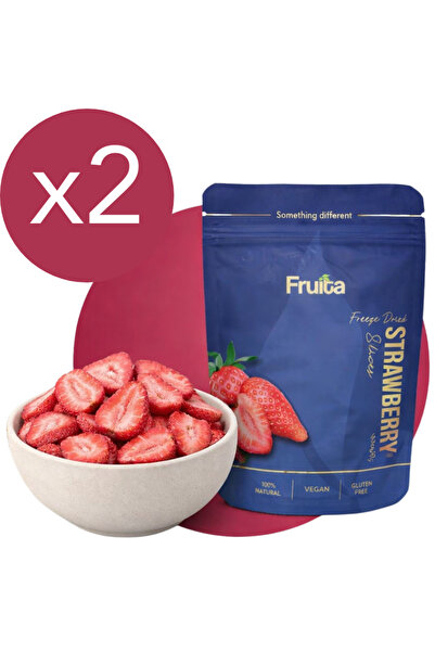 Fruita Dilim Çilek x2 Dondurularak Kurutulmuş Meyve Çıtırı Freeze Dried Straw...