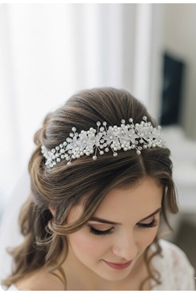 ASİMEL TASARIM Διαφανές κρυστάλλινο αξεσουάρ για τα μαλλιά με στέμμα νύφης Υπ...