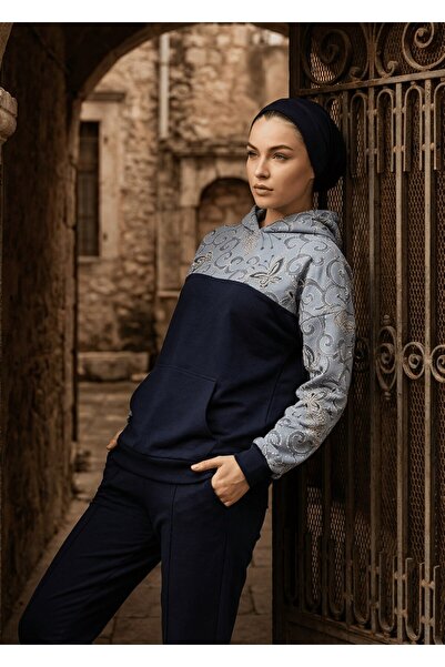 Mayovera سترة رياضية من الكتان باللون الأزرق الداكن