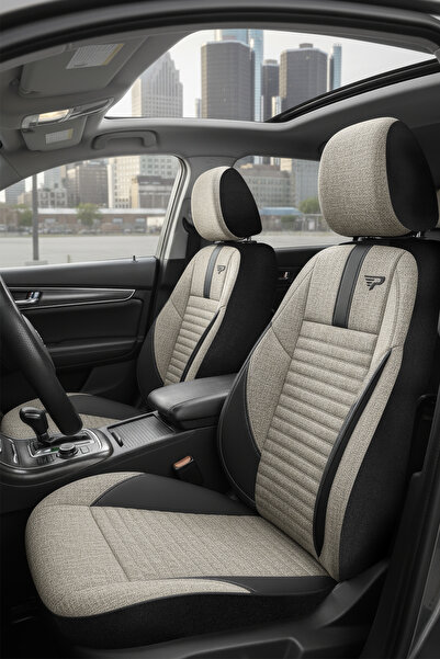 Panda Kılıf Panda Detroit Series Linen Fabric Car Seat Cover - Full Set