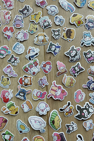 Mona Craftist 100 Adet Sanrio Sticker Seti Laptop Ajanda Planlayıcı Hello Kit...