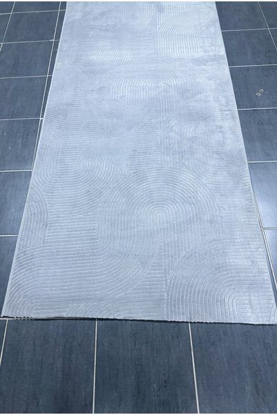 Merinos Leaf Joy Kaymaz Taban Rölyef Gri Halı