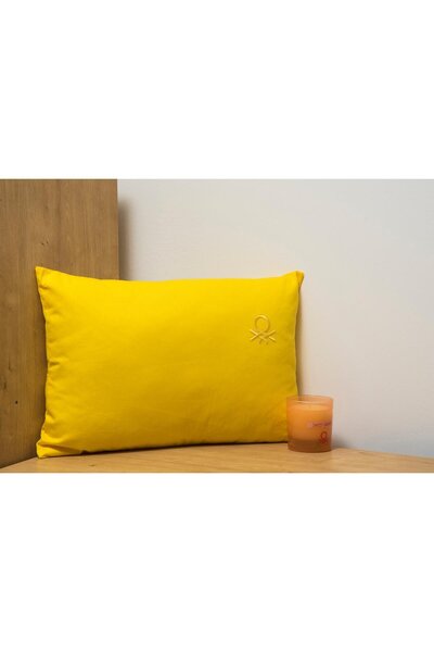 Benetton Home وسادة مسطحة 100% قطن 35*50 سم (محشوة) لون أصفر