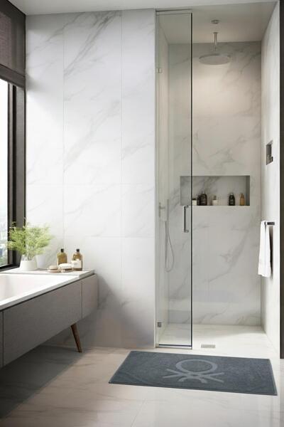 Benetton Home منشفة حمام سجادة رمادي غامق 100% قطن 50x80 سم