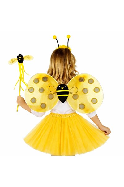 CT STONES Set costum cu aripi de albină de culoare galbenă (tutu, aripi, coro...