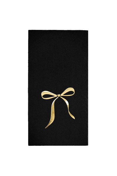 Story مناديل ورقية سوداء اللون مقاس 40×40 سم مع نمط شريط ذهبي اللون مكونة من ...