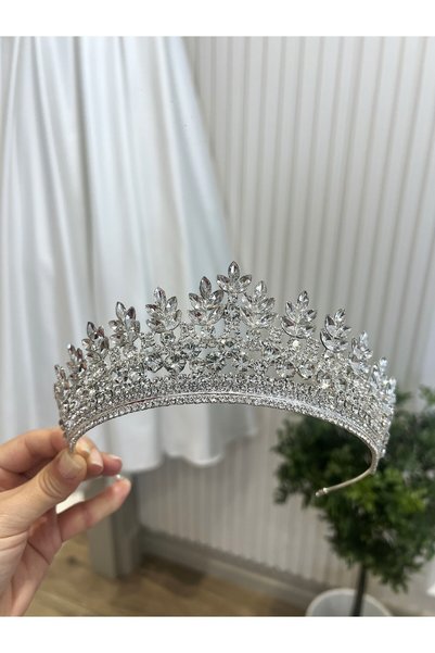 Taşmeran Crystal Stone Design Bridal Crown High Quality Wedding Henna Engagement Promise Crown A-1 Tky042