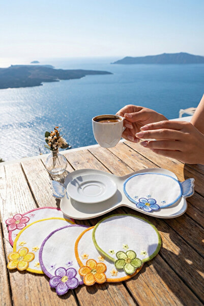 NGR HOME منديل جانبي للقهوة مكون من 6 قطع - عرض كوكتيل