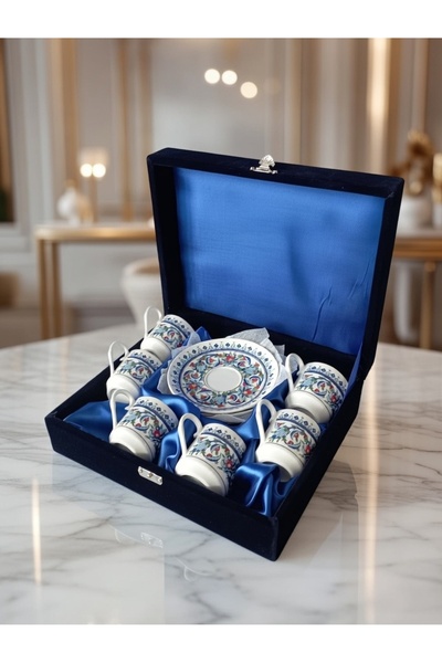 Nihal Süeda طقم أكواب مخملية موديل توبكابي الكلاسيكي