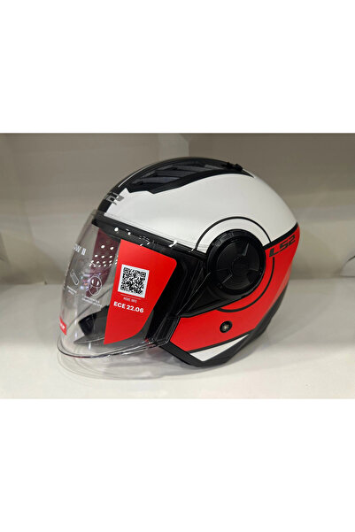 LS2 KASK LS2 AIRFLOW 2 COVER MAT SİYAH-KIRMIZI-BEYAZ