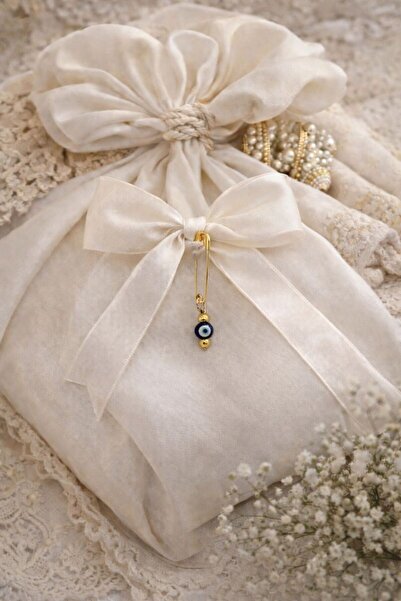 Hd Marketim 1 Adet 12 mm Mavi Maşallahlık İğneli Cam Nazar Boncuğu Çeyiz Bohç...