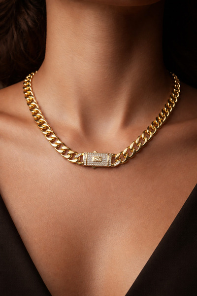 Zenska Jewelry 14K Altın Kaplama Gurmet Özel Tasarım Kolye