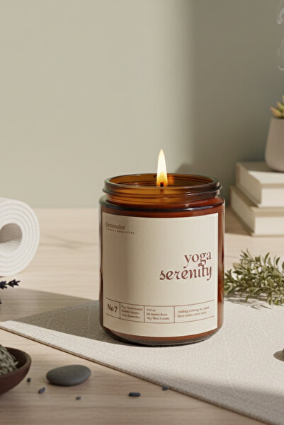 Luminolier Sandal ağacı, amber ve lavanta Kokulu Mum - %100 Doğal Soya Mumu A...