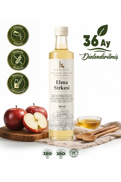 KAMBER SİRKE Doğal Elma Sirkesi Ev Yapımı 250 ml | 36 Ay Dinlendirilmiş, Ferm...