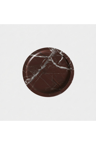 Bej Marble & Design Elazığ Vişne Yuvarlak Tepsi