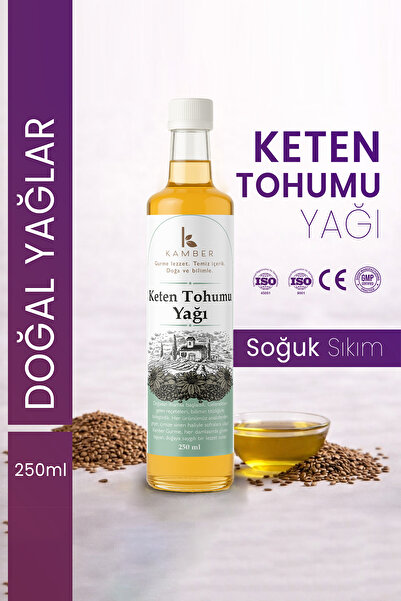 KAMBER SİRKE Keten Tohumu Yağı Soğuk Sıkım Doğal Bitkisel Yağ Omega 3 Kaynağı...