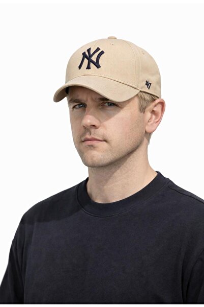 MSA Unisex Baseball Ny Embroidered Hat Cream-Black