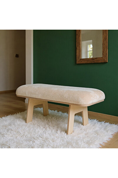 Vera Concept Home Modern Ahşap Ayaklı Krem Renk Kumaşlı Geniş Oturum Alanlı O...