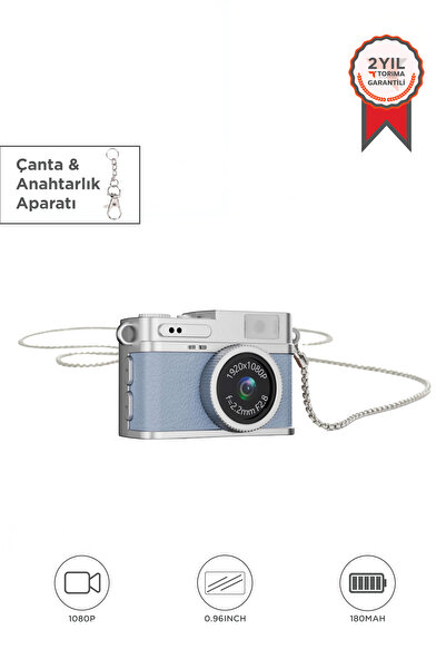 Torima Dijital Fotoğraf Makineleri Video Kamera Mini Anahtarlık 1080P CMR35 Mavi