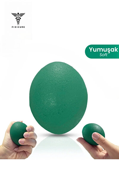 FixiCure El Egzersiz Topu Stress Topu Yeşil Yumuşak Silikon Fizik Tedavi El Ç...