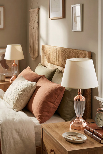 AbajurAksesuar Jasmin 2 Piece Copper - Cream Lampshade