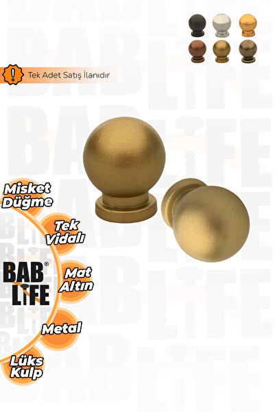 bablife Küçük Misket Düğme Mat Altın 25mm Çapında Çekmece Dolap Mobilya Kulpları