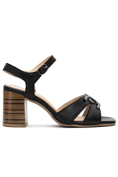 Venüs Candida Prava koža Comfort Ortopedsko Žene Sandale CRNA