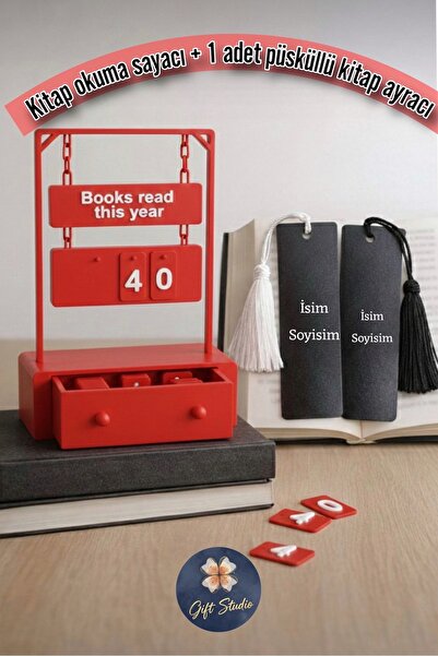 Gift Studio Kitap Okuma Sayacı - Kitaplık Aksesuar - Kitap Okuma Motivasyon