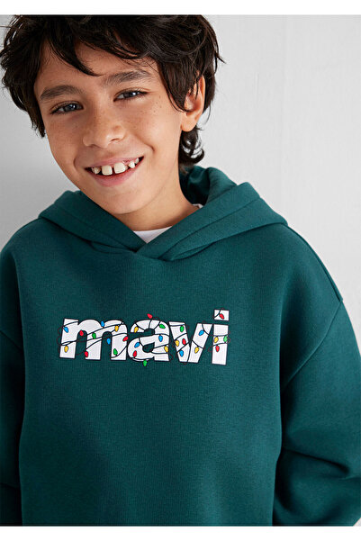 Mavi Christmas Themed Green Sweatshirt 6S10178-71932