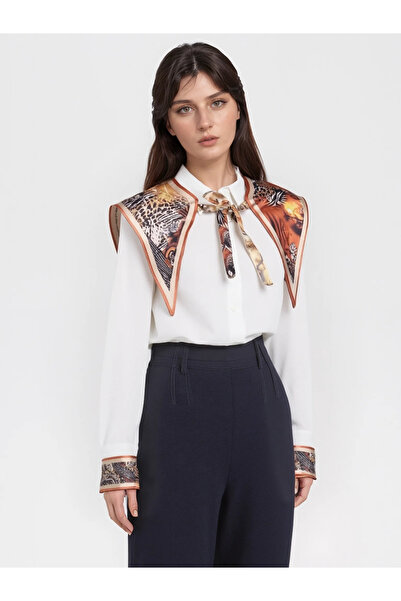 Walkenzo Leopar Desenli Bağlamalı Modern Kadın Omuz Şalı