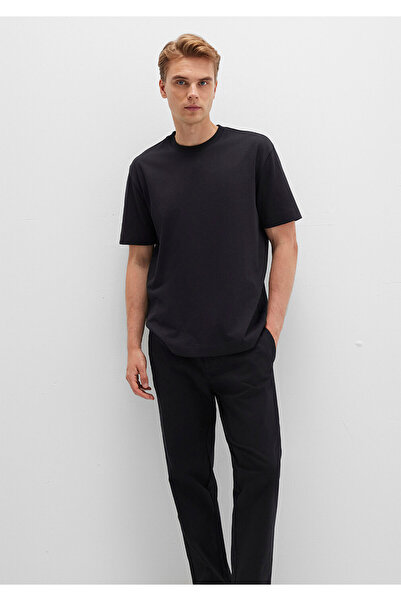 Mavi Crew Neck Black Basic T-Shirt Loose Fit / Loose Comfortable Cut 0612864-900
