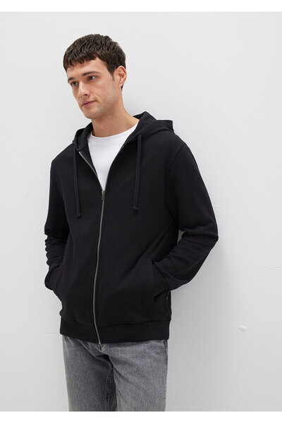 Mavi Kapüşonlu Fermuarlı Siyah Sweatshirt 0S10423-900
