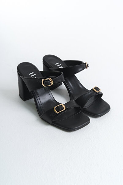 Liza Shoes Γυναικείες παντόφλες με διπλό λουράκι BERY με τακούνι A012-K0615