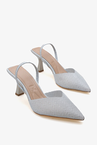 Liza Shoes SELY Γυναικεία Ασημένια Διαφανή Παπούτσια με τακούνι A003-K1442