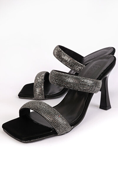 Liza Shoes Papuci de damă cu toc de piatră neagră - Adel A002-k1243