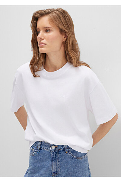 Mavi M Logo Printed White T-Shirt Loose Fit / Loose Relaxed Cut 1613225 -620