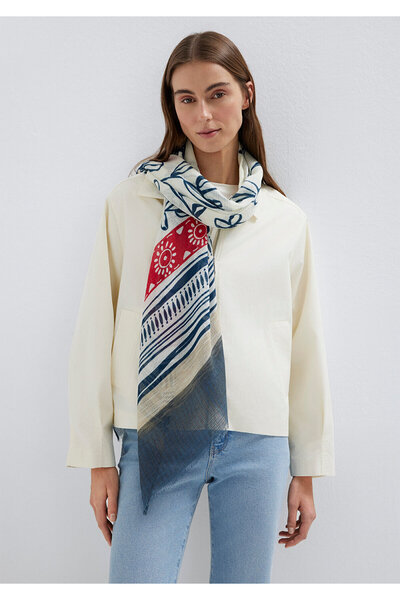 Mavi Baskılı Şal 1912948-33004