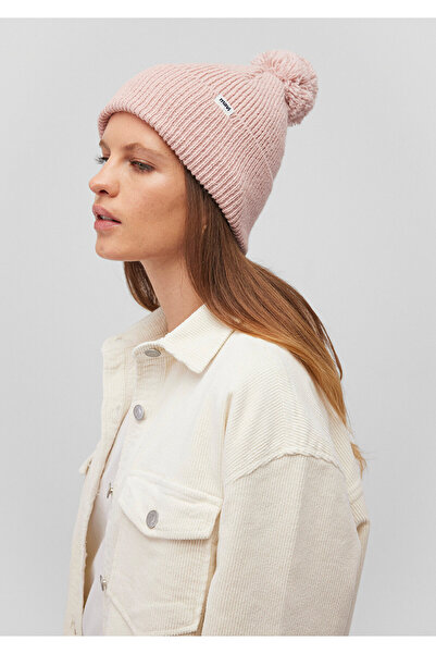 Mavi Ponpon Detaylı Pembe Bere 1912689-71003