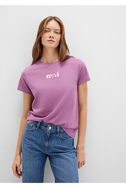 Mavi Bedrucktes lila T-Shirt Regular Fit / Normal Fit 1612241 -70987