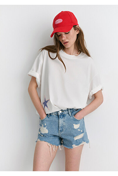 Mavi شورت جينز ممزق مفتوح من Tyra 90s 1410011 -84425