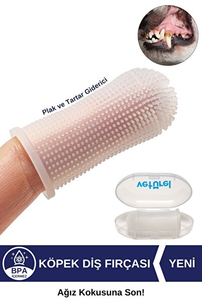 Veturel Köpek Diş Fırçası 360 Yumuşak Parmak Fırça Silikon Fırça Köpek Ağız K...