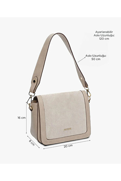 Greyder Kadın Ekru Hakiki Deri Çapraz Çanta 5K2CN68695