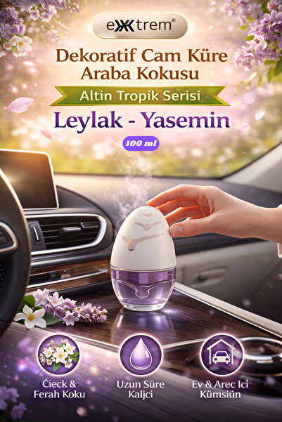 Extrem Leylak - Yasemin Cam Küre Oda ve Araba Kokusu | Altın Tropik Serisi Or...